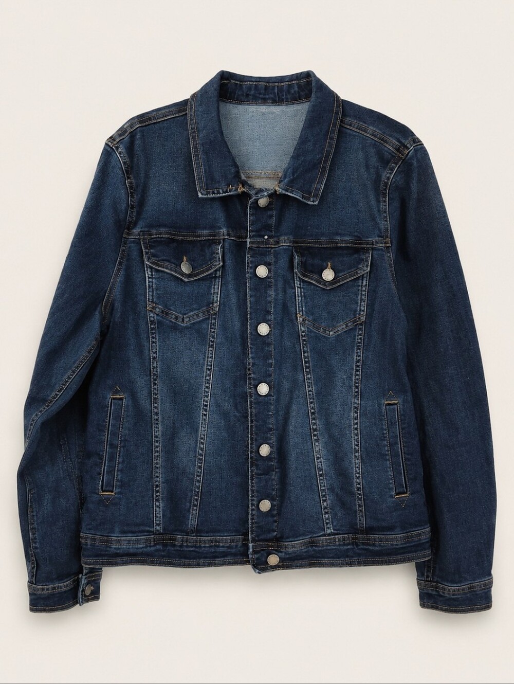 Well Worn Dark Wash Denim Jean Jacket Button Front XL